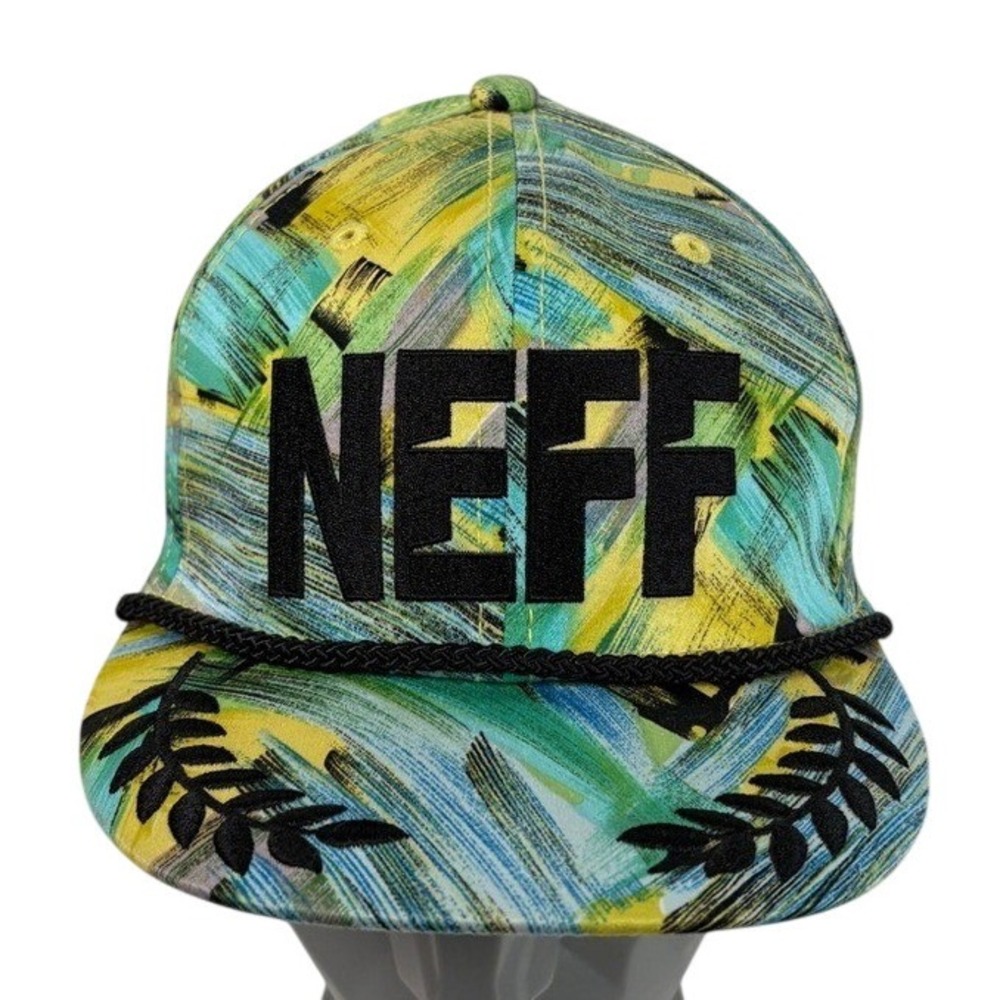 Neff Kids Tropical Snapback Hat in Yellow, Teal & Black